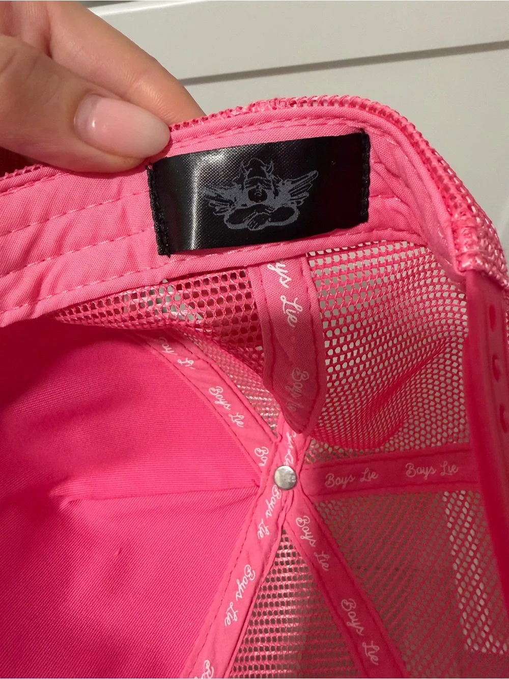 Pink Angel Patch Trucker Hat